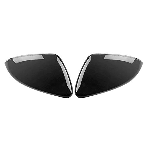 2 Piezas for VW Golf 7 Mk7 7,5 Gtd GTI R Touran L E-Golf lateral del ala cubierta del espejo Caps brillante Negro Espejo retrovisor cubierta de la caja 201 Carcasa Espejo Retrovisor (Color : Black)