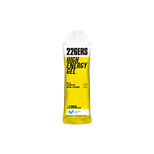 226ERS High Energy Gels, Gel Energético Vegano con Ciclodextrina - Doping Free - Limón, 24 unidades