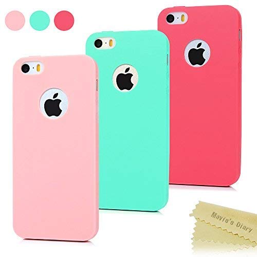 3x Funda iPhone SE, Carcasa iPhone 5S Silicona Gel - Mavis's Diary Mate Case Ultra Delgado TPU Goma Flexible Cover para iPhone 5/5S/SE - Rojo, Rosa claro, Verde menta 3x Funda iPhone SE, Carcasa iPhone 5S Silicona Gel - Mavis's Diary Mate Case Ultra Delgado TPU Goma Flexible Cover para iPhone 5/5S/SE - Rojo, Rosa claro, Verde menta