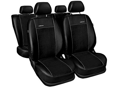 A4 B8 Fundas de asiento a medida, ajuste perfecto, fundas protectoras de asiento de terciopelo + acolchado de punto ®Auto-schmuck (A4 B8 Premium negro)