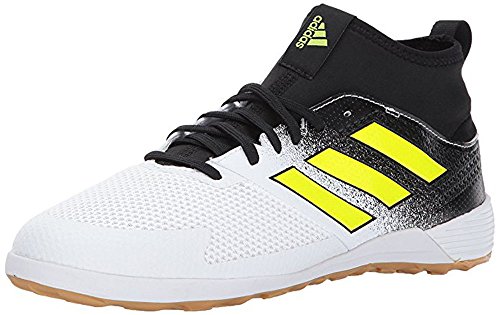 adidas Men's Ace Tango 17.3 Indoor Soccer Shoe, White/Solar Yellow/Black, (11 M US)