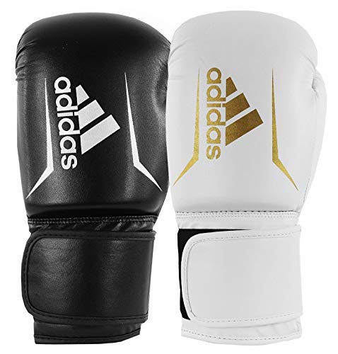 adidas Speed 50 - Guantes de Boxeo para Adulto, Color Blanco y Negro
