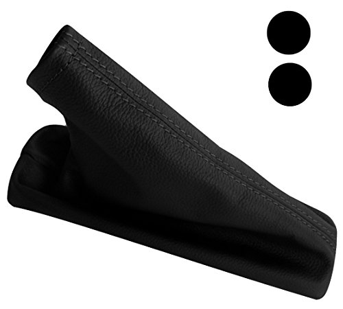 AERZETIX: Funda para freno de mano 100% Piel Genuina negro con costuras de colores variables (Negro)