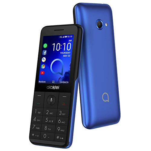 Alcatel 3088X - Teléfono móvil de 2.4" (Wi-Fi, RAM de 4 GB, memoria interna de 512 MB + slot micro SD, Bluetooth) color azul [Versión ES/PT]