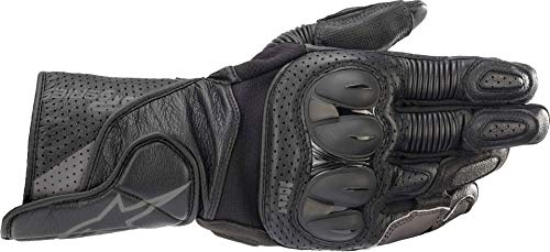 Alpinestars Guantes cortos de moto SP-2 V3, guantes deportivos negro/gris, XXL, unisex, para todo el año, piel