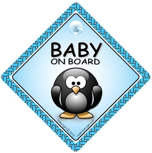 Bebé a bordo señal de coche, bebé a bordo señal , pingüino, BEBÉ A BORDO, bebé señal , Unisex bebé a bordo, NIETO A BORDO, pegatina, Pegatina De Parachoques, Pingüino a bordo señal
