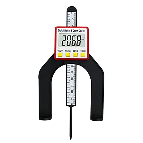 BiaBai Calibradores de profundidad Digital LCD de 0-80 MM, herramientas de medición de altura para trabajar la madera, apertura magnética de pie