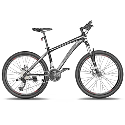 Bicicleta De Montaña, Masculino Off-Road Velocidad Velocidad Bicicleta Amortiguador Absorte De Arquito De 24 Pulgadas Juventud(Color:24 Speed 24 Inches-Black Silver)