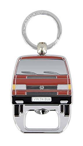 Brisa VW Collection – Volkswagen Furgoneta Bus T4 Camper Van Llavero Vintage con Abre-Botellas Integrado, Anillo de Llavero Retro, Accesorios del Coche como Idea de Regalo/Souvenir (Rojo)