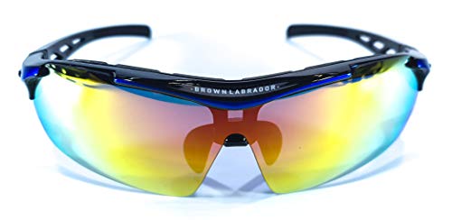 Brown Labrador Gafas Ciclismo polarizadas + REVO, 5 Lentes Intercambiables UV 400. Gafas Deportivas, Running Trail Running, BTT, Triatlon, Hombre y Mujer (Azul) Brown Labrador Gafas Ciclismo polarizadas + REVO, 5 Lentes Intercambiables UV 400. Gafas Deportivas, Running Trail Running, BTT, Triatlon, Hombre y Mujer (Azul)