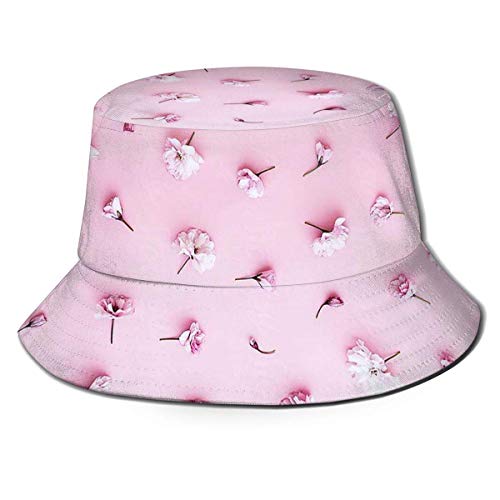 Bucket Hat Packable Reversible Pink Flower Print Sun Hat Sombrero de Pescador Gorra Camping al Aire Libre