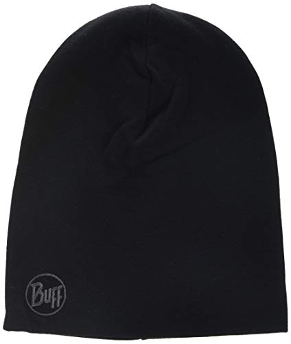 Buff Mütze Merino Thermal Hat, Gorro Unisex Adulto, Negro (Solid Black), Talla única