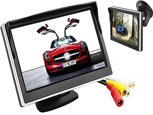 BW 5 pulgadas de color digital TFT-LCD coche monitor monitor de alta resolución 800 800 * 480 alta resolución con dos soportes y dos entradas de video, LCD a todo color retroiluminación para el coche retroceso de copia de seguridad de cámaras / DVD / VCD 