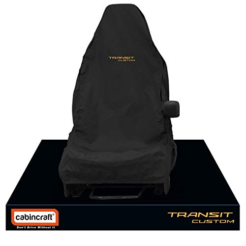 Cabincraft Funda de asiento resistente al agua, para Ford Transit Custom Model Año 2012-2021 Funda para asiento delantero con bordado [7 colores a elección] (amarillo)