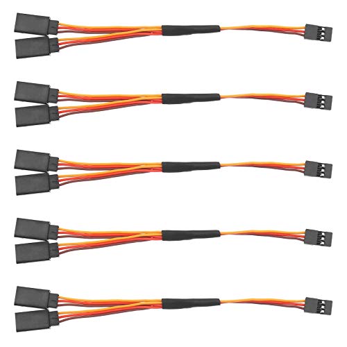 Cable de extensión de motor servo tipo Y, compatible con conector Futaba JR Spektrum Hitec (1 macho a 2 hembras)
