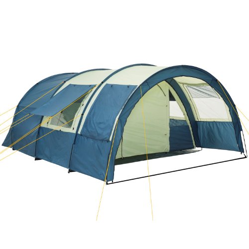 CampFeuer Tienda de Campaña Familiar Multi I 4 Personas I Columna de Agua de 5.000 mm I con Suelo y Pared Frontal Desplazable I Enorme Vestíbulo (Caqui y Azul) CampFeuer Tienda de Campaña Familiar Multi I 4 Personas I Columna de Agua de 5.000 mm I con Suelo y Pared Frontal Desplazable I Enorme Vestíbulo (Caqui y Azul)