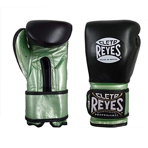Cleto Reyes Guantes Sparring de edición limitada de color negro metálico verde entrenamiento de boxeo (12 oz)