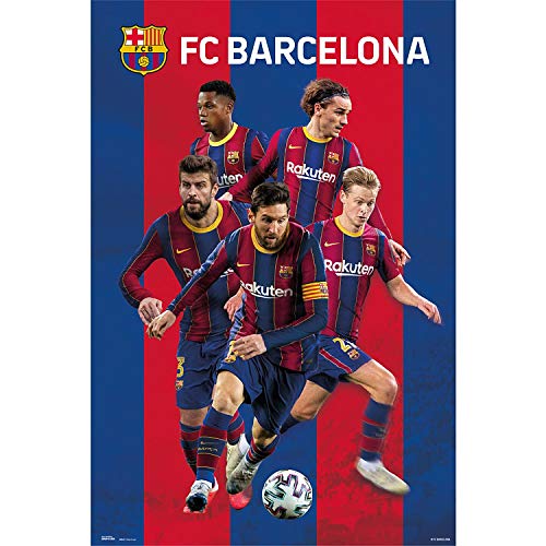 Close Up FC Barcelona Poster Mannschaft Saison 2020/2021 Messi (61cm x 91,5cm)