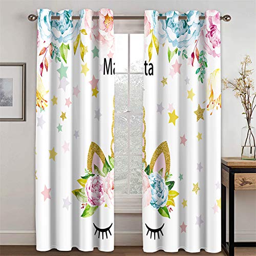 Cortinas Decorativas De Patrón Blanco Y Rosa para Sala De Estar, Dormitorio, Cocina, Cortinas Opacas Y con Aislamiento Térmico, Juego De 2 Piezas