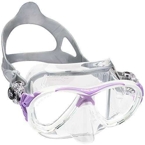 Cressi Eyes Evolution Crystal - Gafas de Buceo Transparente Clear/Lilla Talla:Medium