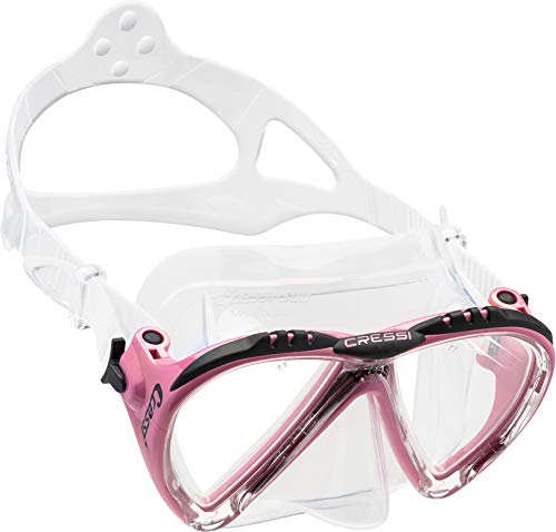 Cressi Lince Low Volume Tauchmaske Made In Italy Gafas de Buceo, Mujer, Transparente/Rosa, Talla única