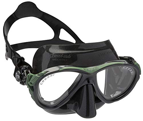 Cressi Maske Eyes Evolution Crystal Gafas de Buceo, Unisex, Negro/Verde