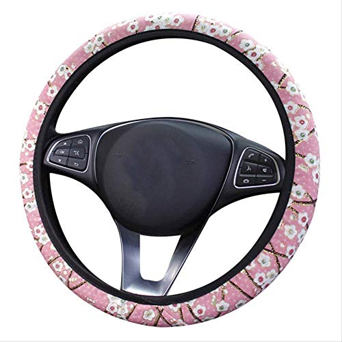 Cubierta del volante del automóvil, nueva cubierta del volante, cubierta del volante del automóvil Estampado de flores Antideslizante Car Styling Elástico 38Cm Cubiertas de dirección Accesorios univer