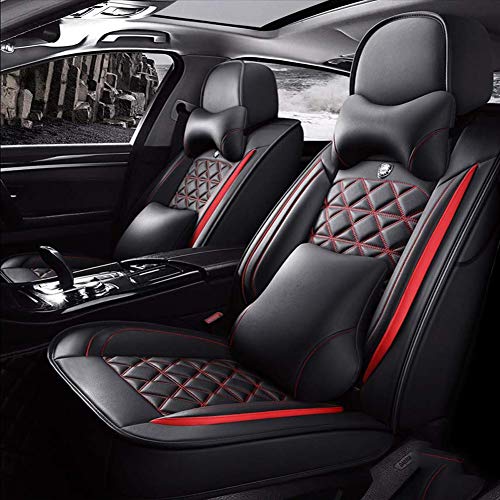 De Lujo Pu Piel Auto Fundas Para Asientos De Coche 5 Asientos Conjunto Completo Universales Premium Profesional Frente Y Posterior Fundas De Asiento Fit Para La Mayoría De Coches, O Van-negro/rojo De Lujo Pu Piel Auto Fundas Para Asientos De Coche 5 Asientos Conjunto Completo Universales Premium Profesional Frente Y Posterior Fundas De Asiento Fit Para La Mayoría De Coches, O Van-negro/rojo
