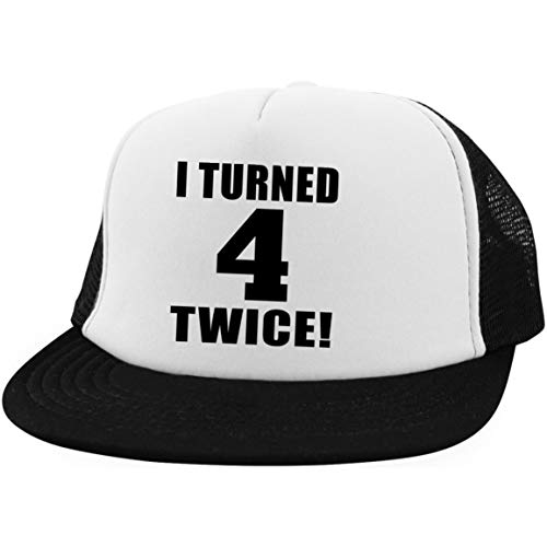 Designsify 8th Birthday I Turned 4 Twice - Trucker Hat Visera, Gorra de Béisbol/Golf - Regalo para Cumpleaños, Aniversario, Día de Navidad o Día de Acción de Gracias