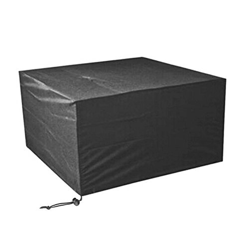 Elevavie Funda para Muebles de Jardín Exterior Impermeable Cubierta Protectora de Oxford Negro (tamaño:123x123x74cm/48.43x48.43x29.13inch)