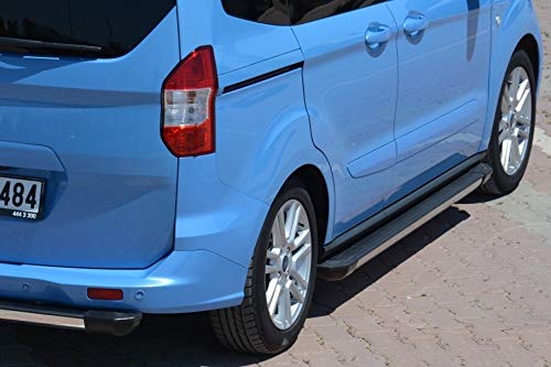 Estribos aptos para Ford Courier a partir de 2014, modelo Truva en negro, con TÜV y ABE Estribos aptos para Ford Courier a partir de 2014, modelo Truva en negro, con TÜV y ABE