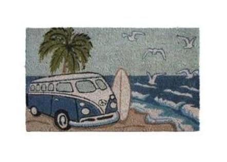 Felpudo de coco furgoneta combi azul surfista Felpudo de coco furgoneta combi azul surfista
