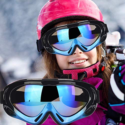 Fengzio Gafas de Snowboard para niños Gafas de protección UV400 Gafas de Snowboard Gafas Antideslizantes para esquí, Patinaje, Snowboard con Espuma Transpirable niños de 6 a 16 años