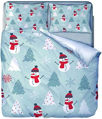 firjiyj Cama de Tres Piezas, muñeco de Nieve Trendy 3D Striped Pattern 3 Piezas QuiltSet Que Incluye Fundas de Almohada con Cierre de Cremallera