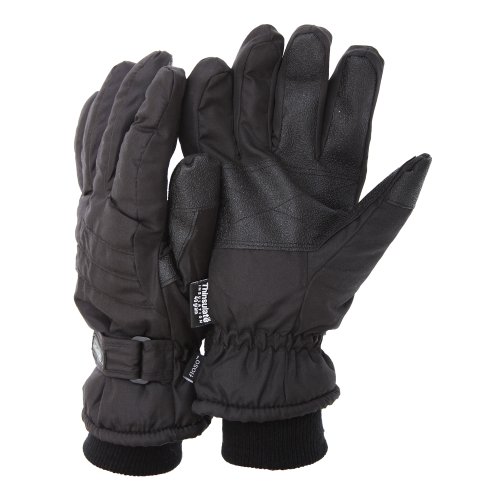 Floso - THINSULATE 3M 40G Guantes de invierno/esquiar/snowboarding/nieve Térmicos con palma adherente (M/L) (Negro (Como se muestra))