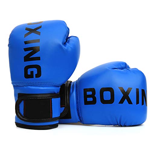 FUMEI Guantes de Boxeo para Niños para Sparring, Saco de Boxeo, Muay Thai y Kick Boxing, MMA, 6oz (Azul-02)