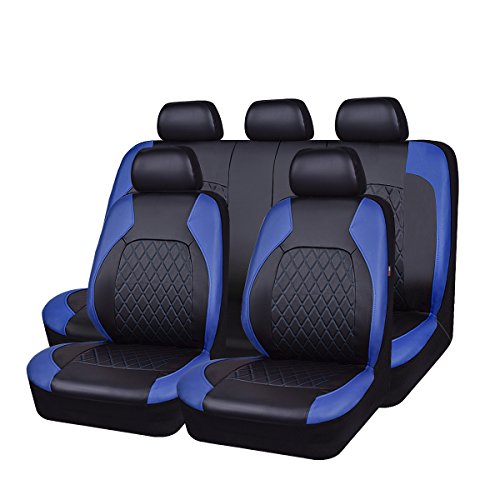 Fundas universales de piel sintética para asientos de coche, 11 unidades, compatibles con airbag, transpirables