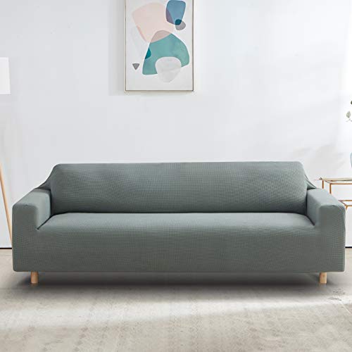 Furlinic Funda Sofa Elastica 4 Plazas Textile Anti Perros Antideslizante Poliéster Adaptable Fundas Sofa Relax Protectora Antipelos Verde 238-300cm