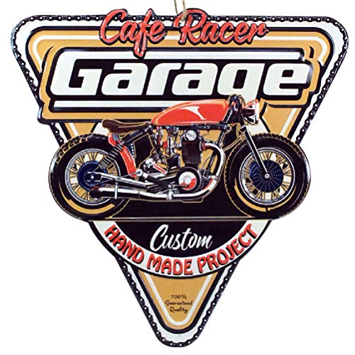 G & S Poste Placa Metal Garaje Moto Vintage en Relieve café Racer 40 cm Colgante de