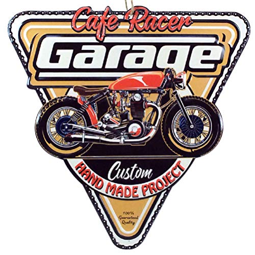G & S Poste Placa Metal Garaje Moto Vintage en Relieve café Racer 40 cm Colgante de G & S Poste Placa Metal Garaje Moto Vintage en Relieve café Racer 40 cm Colgante de