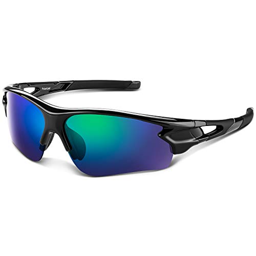 Gafas de Sol Polarizadas - Bea·CooL Gafas de Sol Deportivas Unisex Protección UV con Monturas Ligeras para Esquiando Ciclismo Carrera Surf Golf Conduciendo (Negro azul)