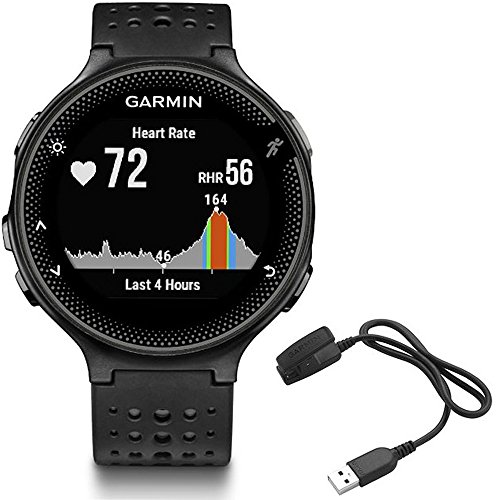 Garmin Forerunner 235 GPS Sport Watch - Black/Gray - Charging Clip Bundle Includes Forerunner 235 GPS and Charging Clip