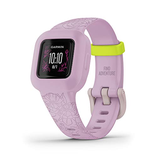 Garmin vivofit jr. 3 - Monitor de actividad para niños, Floral Rosa