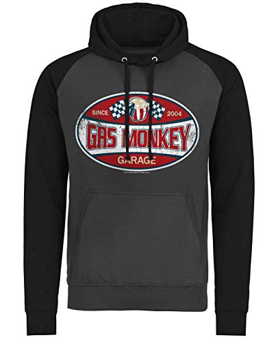 Gas Monkey Garage - Sudadera con Capucha de béisbol Dark Grey-Black S