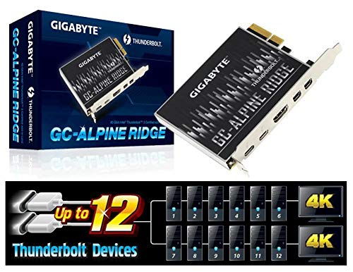 Gigabyte GC-ALPINE RIDGE (rev. 2.0) tarjeta y adaptador de interfaz Interno Thunderbolt 3 - Accesorio (PCIe, Thunderbolt 3, DSL6540, 40 Gbit/s, 5V/3A / 12V/3A)