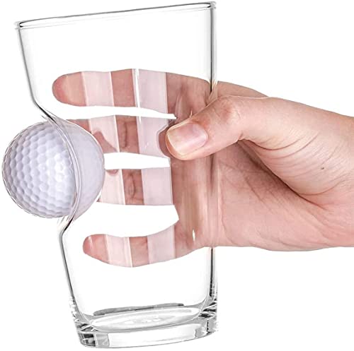 Golf Vasos de cerveza,vasos cristal con pelota de golf real,45 cl vasos agua