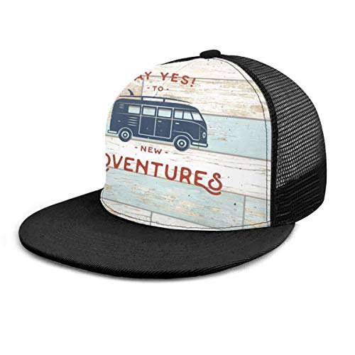 Gorra de béisbol vintage de madera con puerta de nueva aventura, furgoneta, gorra de béisbol, gorra de camionero, para deportes al aire libre, gorra de béisbol, sombreros negros