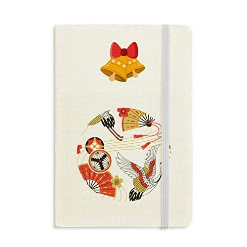 Grúa plegable ventilador Sakura patrón cuaderno diario mas Jingling Bell