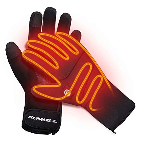 Guantes Calefactables, Guantes Térmicos Recargable 7.4V 2200mAh para Hombre y Mujer Eléctricos Guantes Moto Invierno Calefactables al Aire Libre Esquí Motociclismo Pesca Senderismo Prevenir Artritis