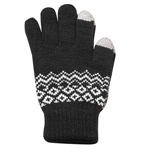 Guantes de invierno elásticos para mujer y hombre, guantes de punto geométricos de punto para pantalla táctil
